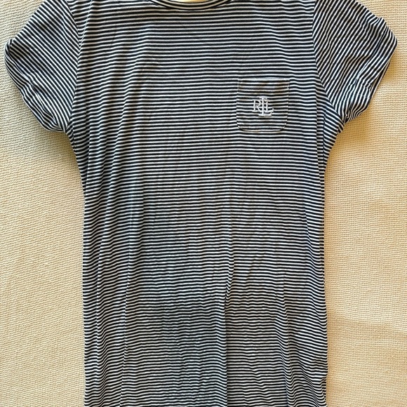 Ralph Lauren Black Label Striped Black and White T-Shirt Dress - Picture 1 of 5